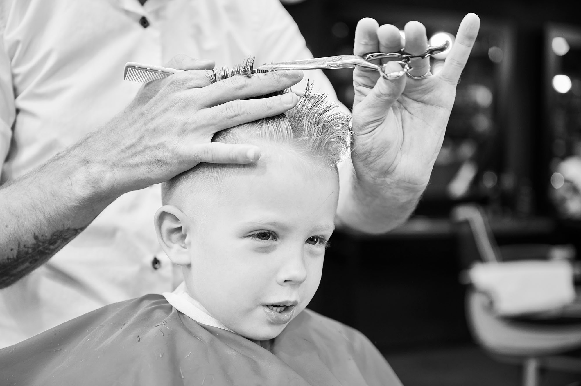 image of boy getting a hair cut