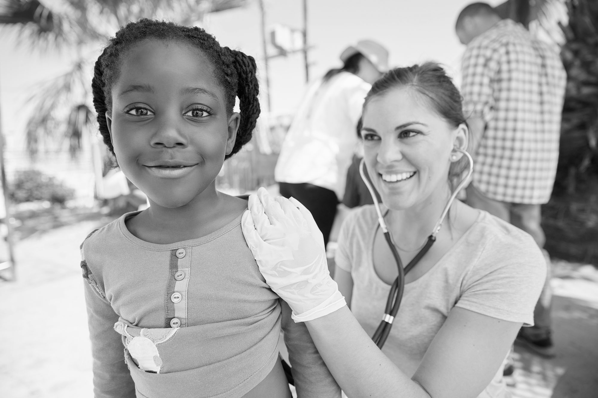 image of girl getting a medical exam